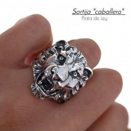 Sello de Caballero Cabeza de León en Plata de Ley 925mls