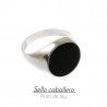 Sello de Caballero Redondo Esmaltado en Plata de Ley 925mls