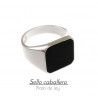 Sello de Caballero Cuadrado Esmaltado en Plata de Ley 925mls