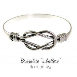 Pulsera Rígida de Caballero de Nudo en Plata de Ley 925mls