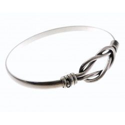 Pulsera Rígida de Caballero de Nudo en Plata de Ley 925mls