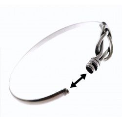 Pulsera Rígida de Caballero de Nudo en Plata de Ley 925mls