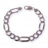 Pulsera de Caballero Alternada 3+1 en Plata de Ley 925mls