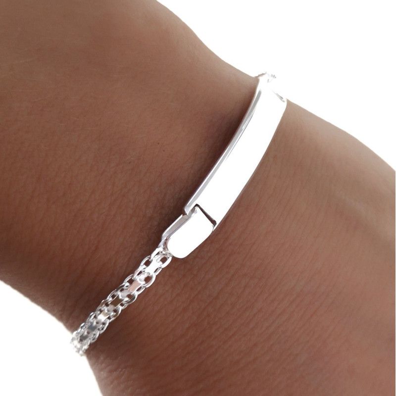 Esclava con Cadena Bismark en Plata de Ley 925mls