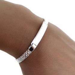 Esclava con Cadena Bismark en Plata de Ley 925mls