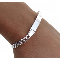 Esclava con Cadena Barbada en Plata de Ley 925mls