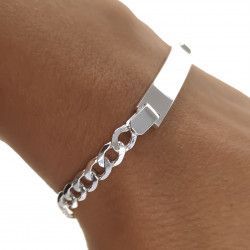 Esclava con Cadena Barbada en Plata de Ley 925mls