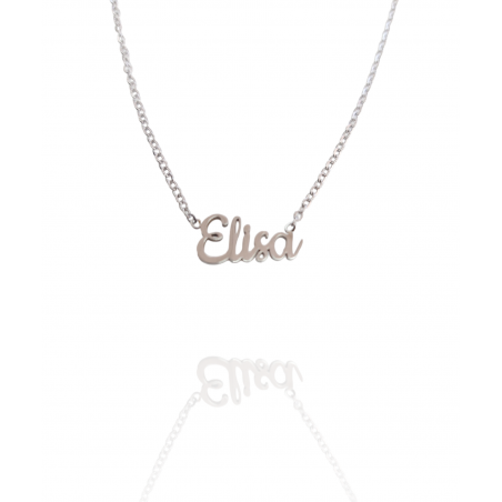 Collar con nombre de Elisa en Acero Hipoalergénico 316l