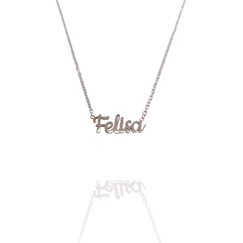 Collar con nombre de Felisa en Acero Hipoalergénico 316l