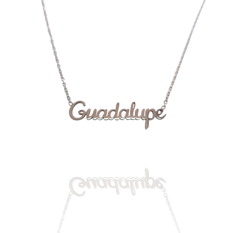 Collar con nombre de Guadalupe en Acero Hipoalergénico 316l