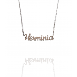 Collar con nombre de Herminia en Acero Hipoalergénico 316l