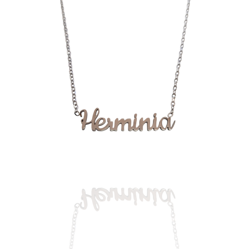 Collar con nombre de Herminia en Acero Hipoalergénico 316l