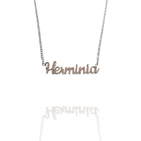 Collar con nombre de Herminia en Acero Hipoalergénico 316l