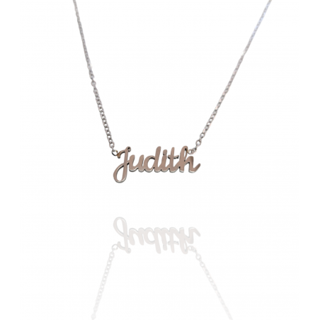 Collar con nombre de Judith en Acero Hipoalergénico 316l