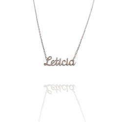 Collar con nombre de Leticia en Acero Hipoalergénico 316l