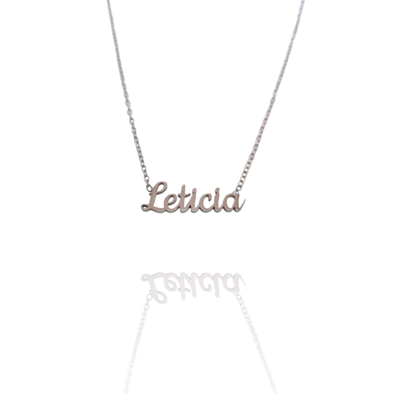 Collar con nombre de Leticia en Acero Hipoalergénico 316l