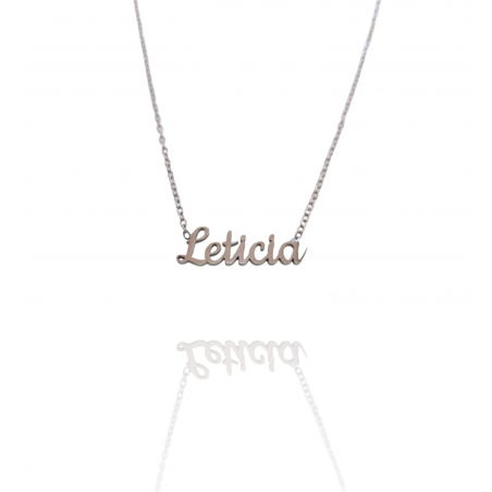 Collar con nombre de Leticia en Acero Hipoalergénico 316l