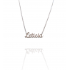 Collar con nombre de Leticia en Acero Hipoalergénico 316l