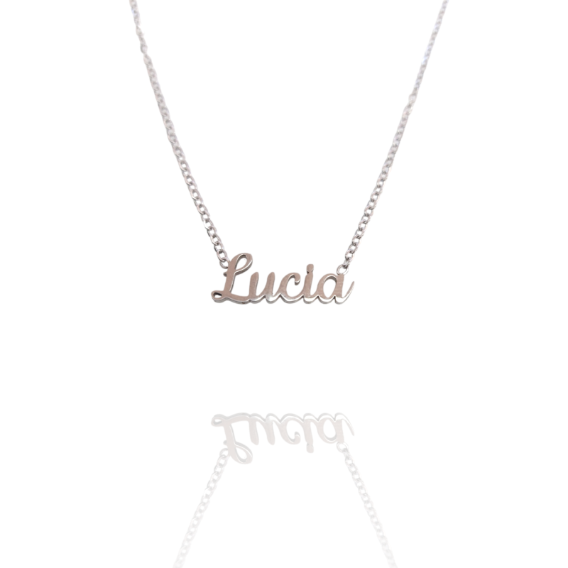 Collar con nombre de Lucía en Acero Hipoalergénico 316l