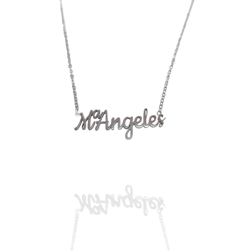 Collar con nombre de MªÁngeles en Acero Hipoalergénico 316l