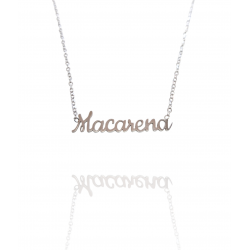 Collar con nombre de Macarena en Acero Hipoalergénico 316l