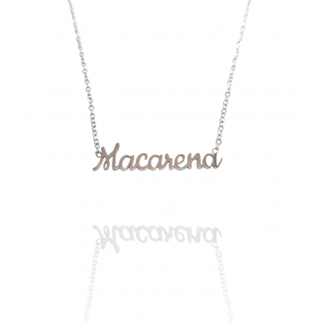 Collar con nombre de Macarena en Acero Hipoalergénico 316l