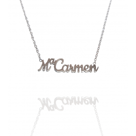 Collar con nombre de MªCarmen en Acero Hipoalergénico 316l