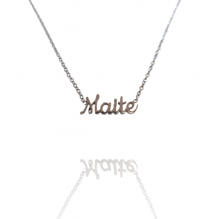Collar con nombre de Maite en Acero Hipoalergénico 316l