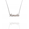 Collar con nombre de Manuela en Acero Hipoalergénico 316l
