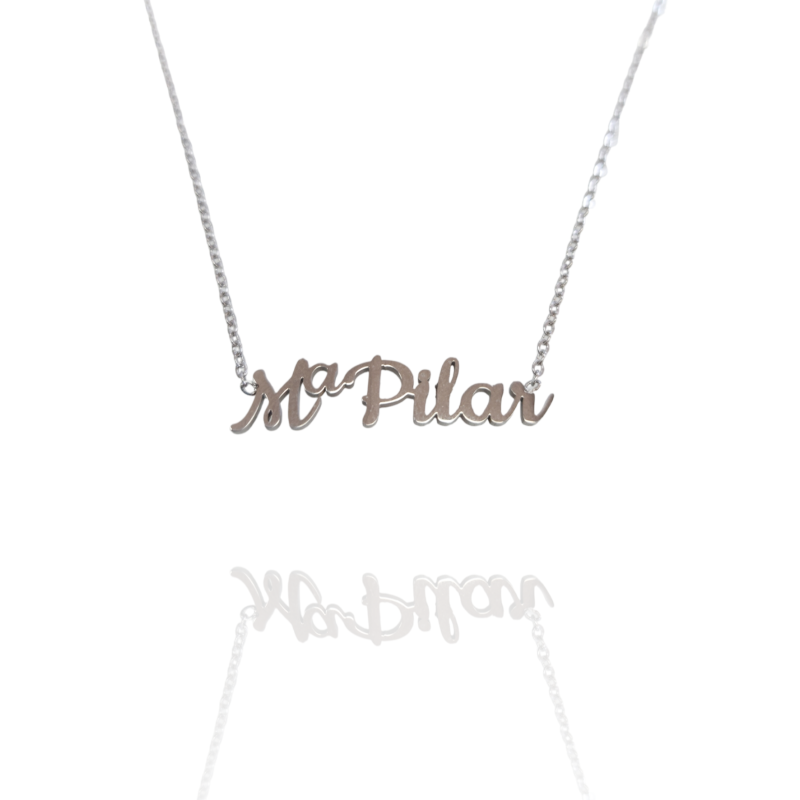 Collar con nombre de MªPilar en Acero Hipoalergénico 316l