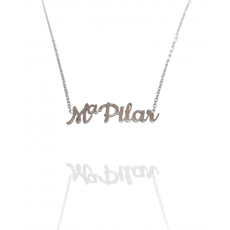 Collar con nombre de MªPilar en Acero Hipoalergénico 316l