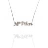 Collar con nombre de MªPilar en Acero Hipoalergénico 316l