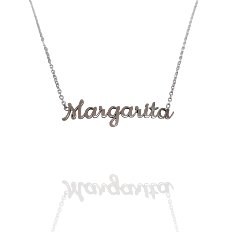 Collar con nombre de Margarita en Acero Hipoalergénico 316l