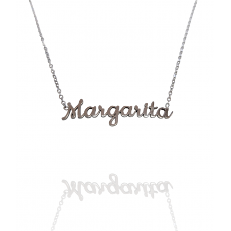 Collar con nombre de Margarita en Acero Hipoalergénico 316l