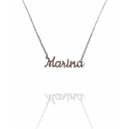 Collar con nombre de Marina en Acero Hipoalergénico 316l