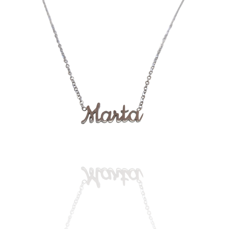 Collar con nombre de Marta en Acero Hipoalergénico 316l
