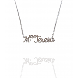 Collar con nombre de MªTeresa en Acero Hipoalergénico 316l
