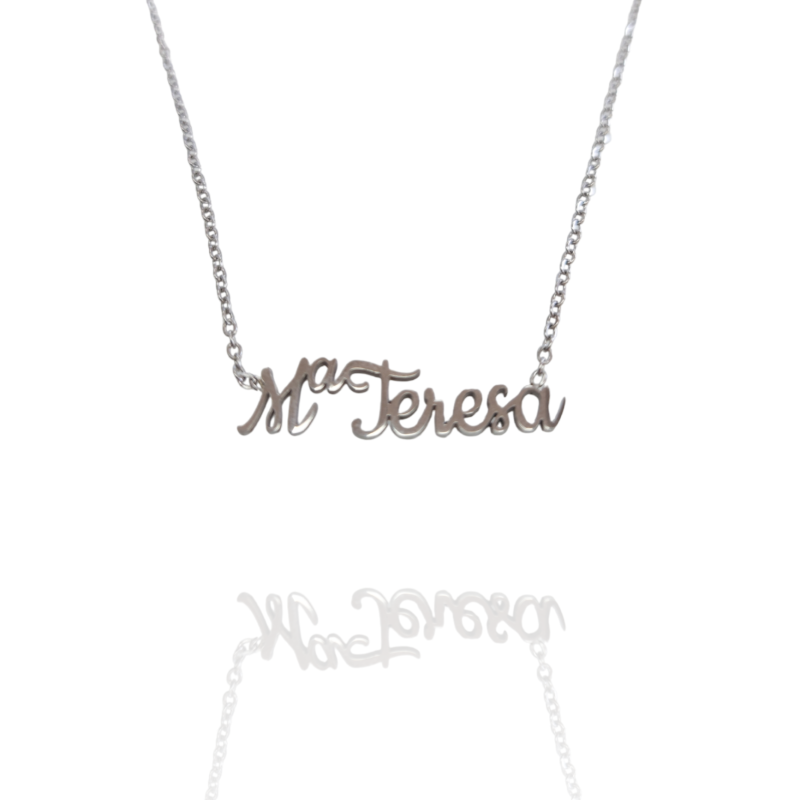 Collar con nombre de MªTeresa en Acero Hipoalergénico 316l