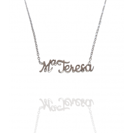 Collar con nombre de MªTeresa en Acero Hipoalergénico 316l