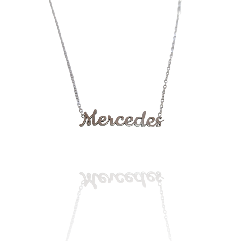 Collar con nombre de Mercedes en Acero Hipoalergénico 316l