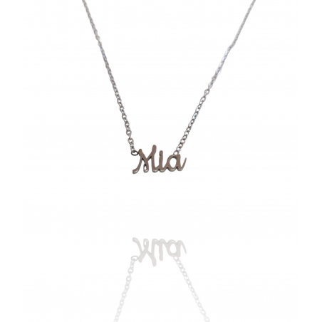 Collar con nombre de Mía en Acero Hipoalergénico 316l