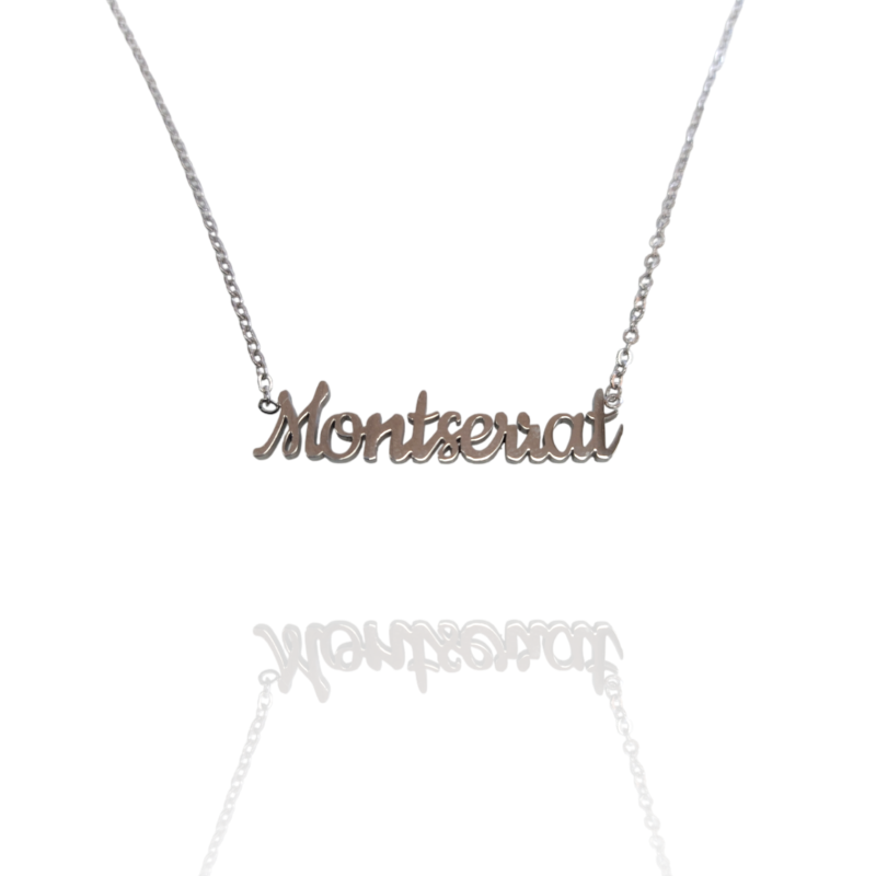 Collar con nombre de Montserrat en Acero Hipoalergénico 316l