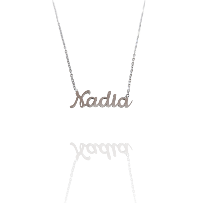 Collar con nombre de Nadia en Acero Hipoalergénico 316l