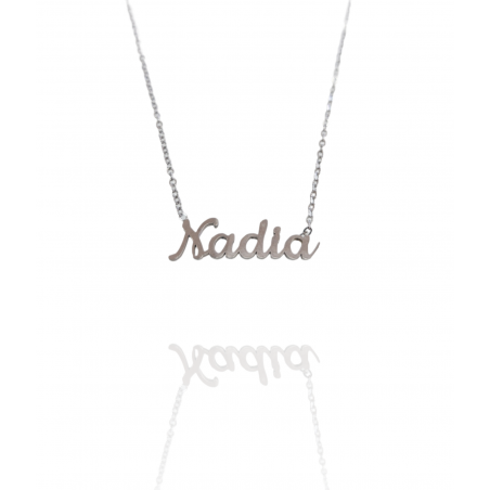 Collar con nombre de Nadia en Acero Hipoalergénico 316l