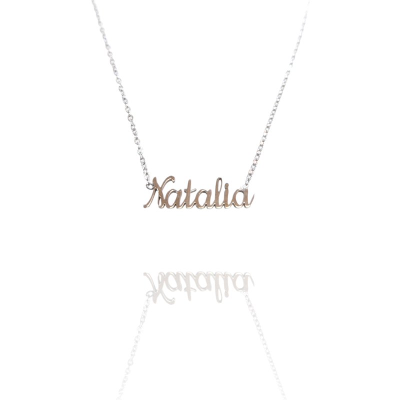 Collar con nombre de Natalia en Acero Hipoalergénico 316l