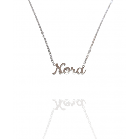 Collar con nombre de Nora en Acero Hipoalergénico 316l