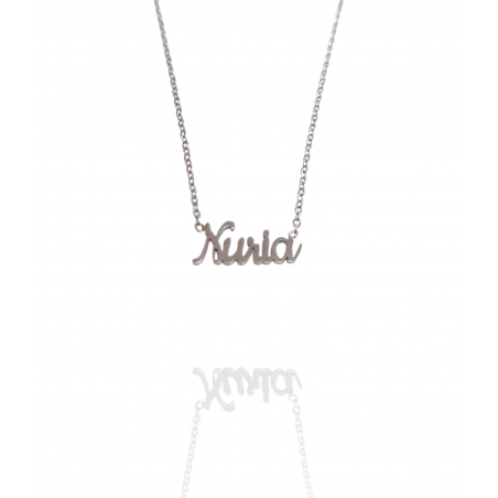 Collar con nombre de Nuria en Acero Hipoalergénico 316l