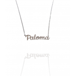 Collar con nombre de Paloma en Acero Hipoalergénico 316l