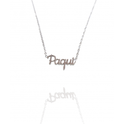 Collar con nombre de Paqui en Acero Hipoalergénico 316l