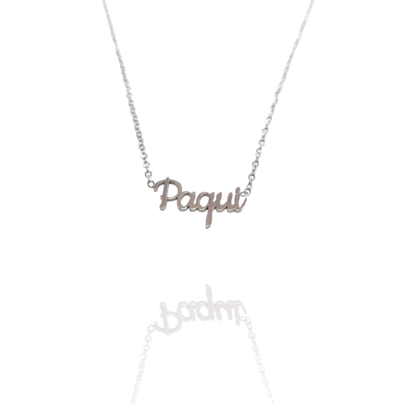 Collar con nombre de Paqui en Acero Hipoalergénico 316l